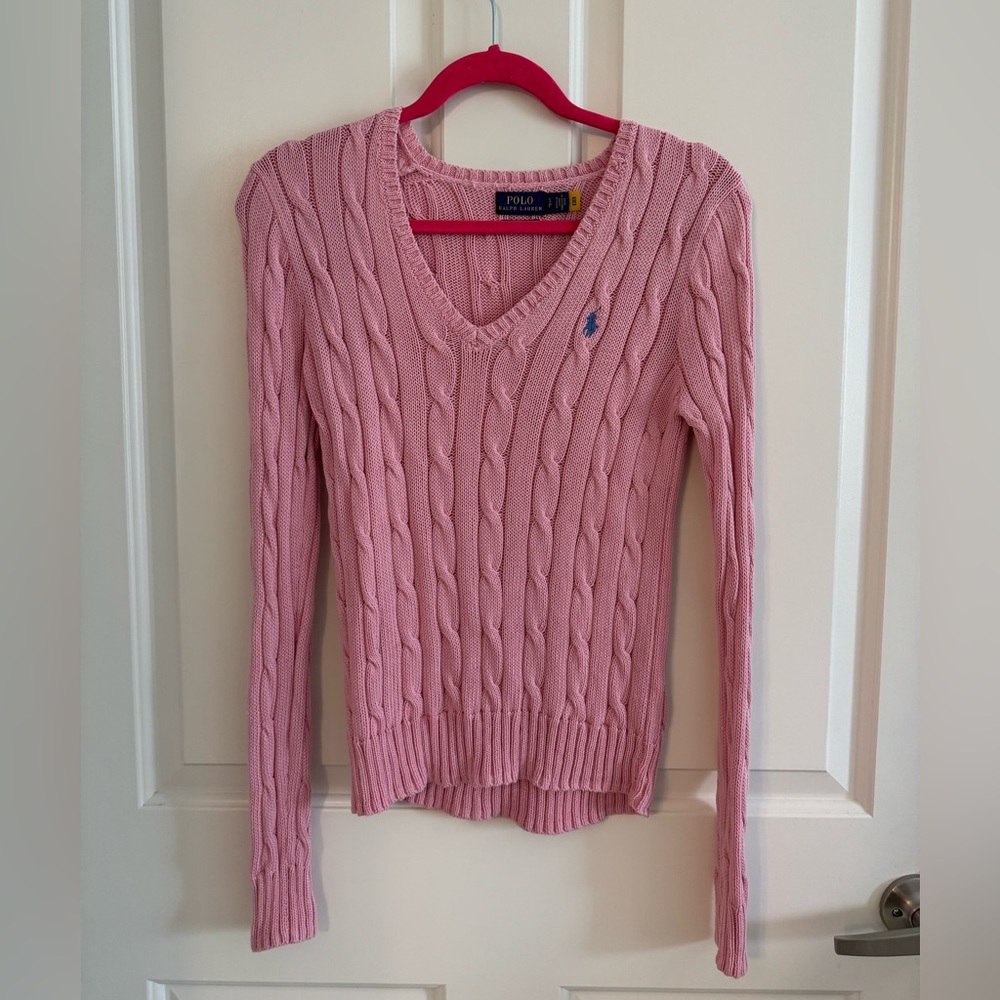 Polo by Ralph Lauren V-Neck Pink Sweater